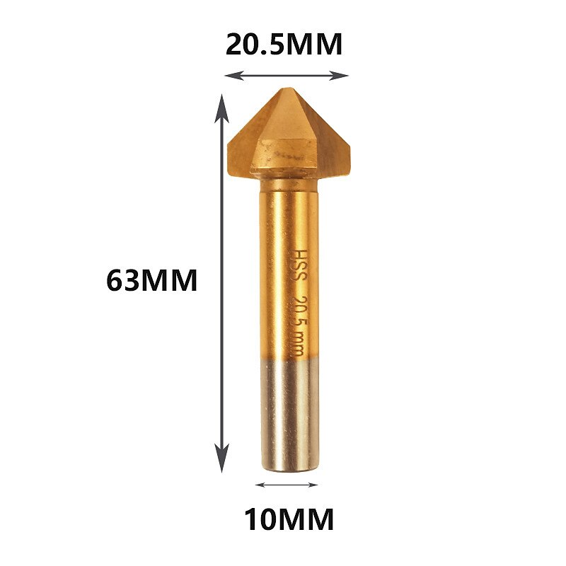 ronde schacht 6 stks/set 3 fluit hss harde metalen drie rand afschuining afkanten frees cutter bit verzinkboor 2025 - $17.99 –P3