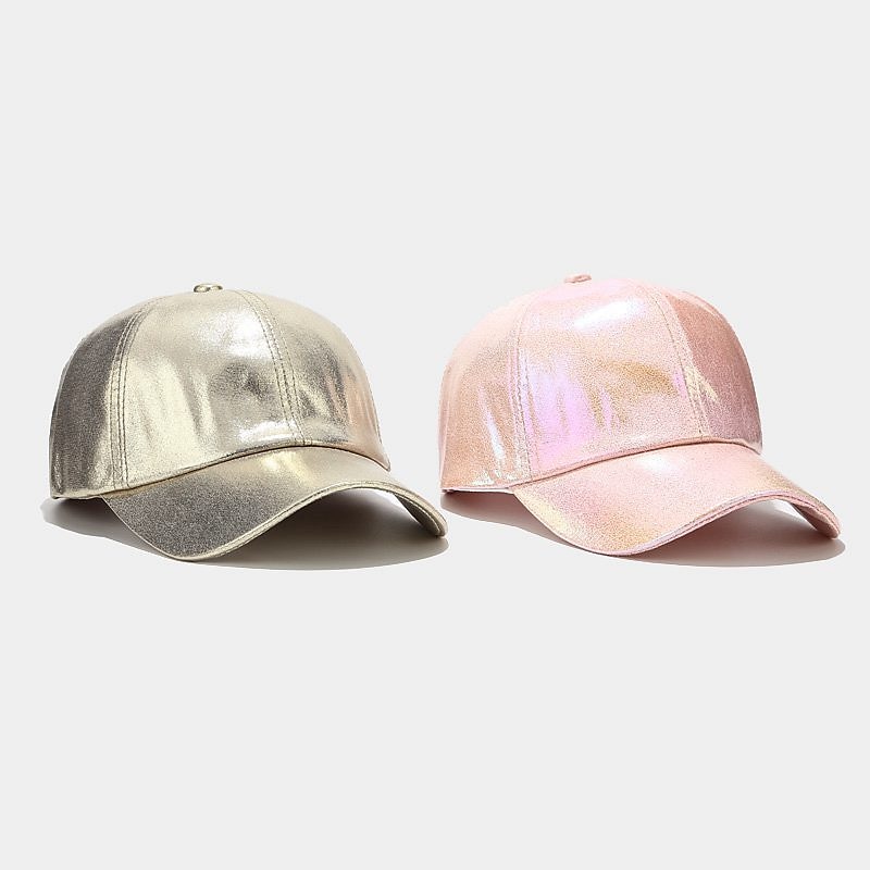 veckad pu basebollkeps unisex man kvinna gnistrande justerbar utomhus snapback hatt färgglad toppad keps scenen hip-hop hatt 2025 - $12.99 –P3