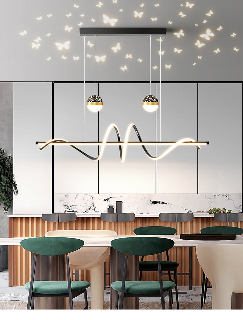 100 cm Pendant Light LED Butterfly Projector Light Restaurant Lamp Modern Nordic Style Warm Creative Design Spiral Chandelier 2025 - $449.99 –P1