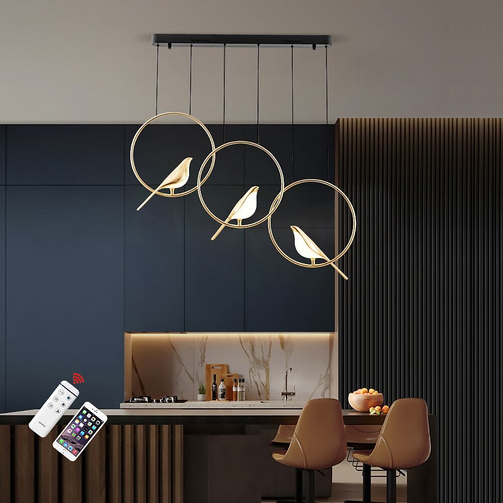 91 cm pandantiv reglabil candelabru cu led design pasăre metal contemporan stil nordic sufragerie 110-120v 220-240v 2025 - $599.99 –P6