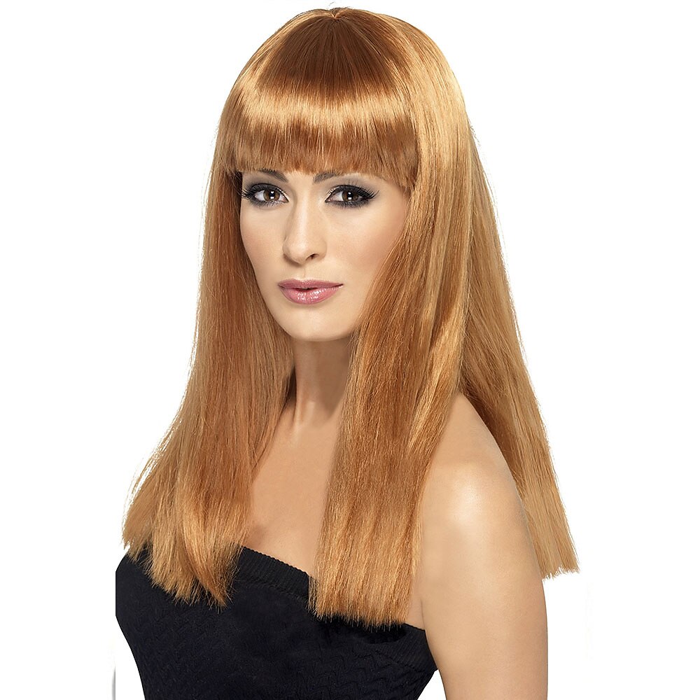 abba paruky pro ženy dámská dlouhá a rovná blond paruka s ofinou jednovelikostní glamourama paruka karnevalová paruka 2025 - $25.99 –P9