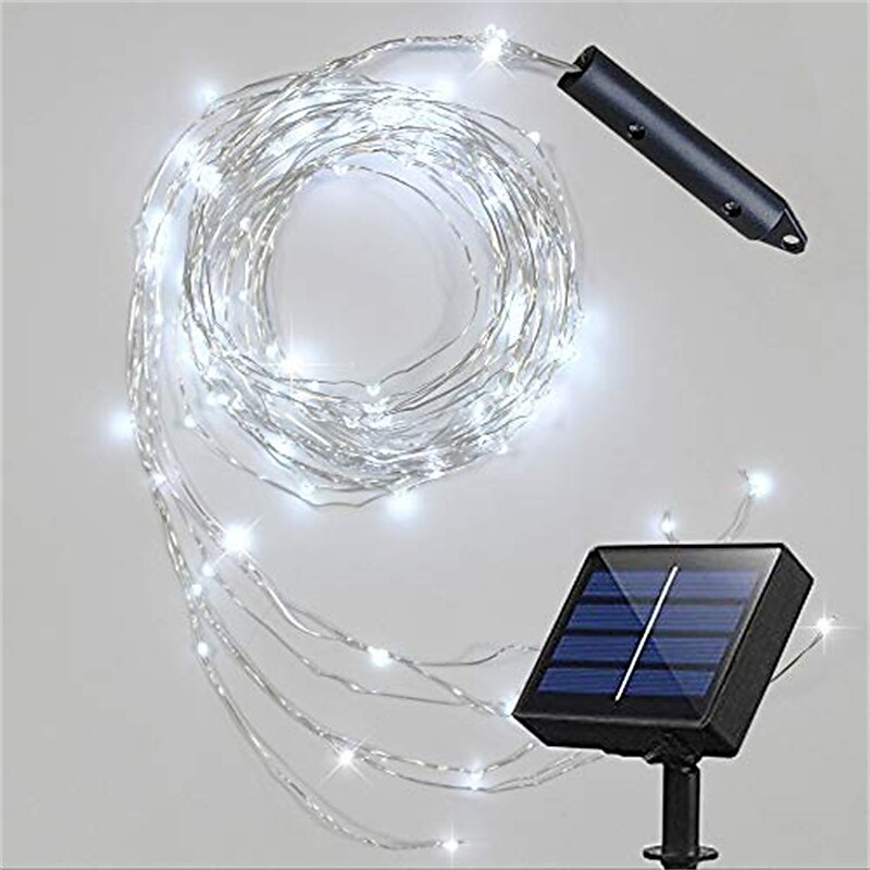 luciole solaire bouquet lumières de jardin extérieur cascade guirlande lumineuse 2m 180leds avec 8 modes clignotants pour patio décoration de fête de mariage arbre de noël el 5mm blanc chaud blanc de 2025 ? $26.99 –P11