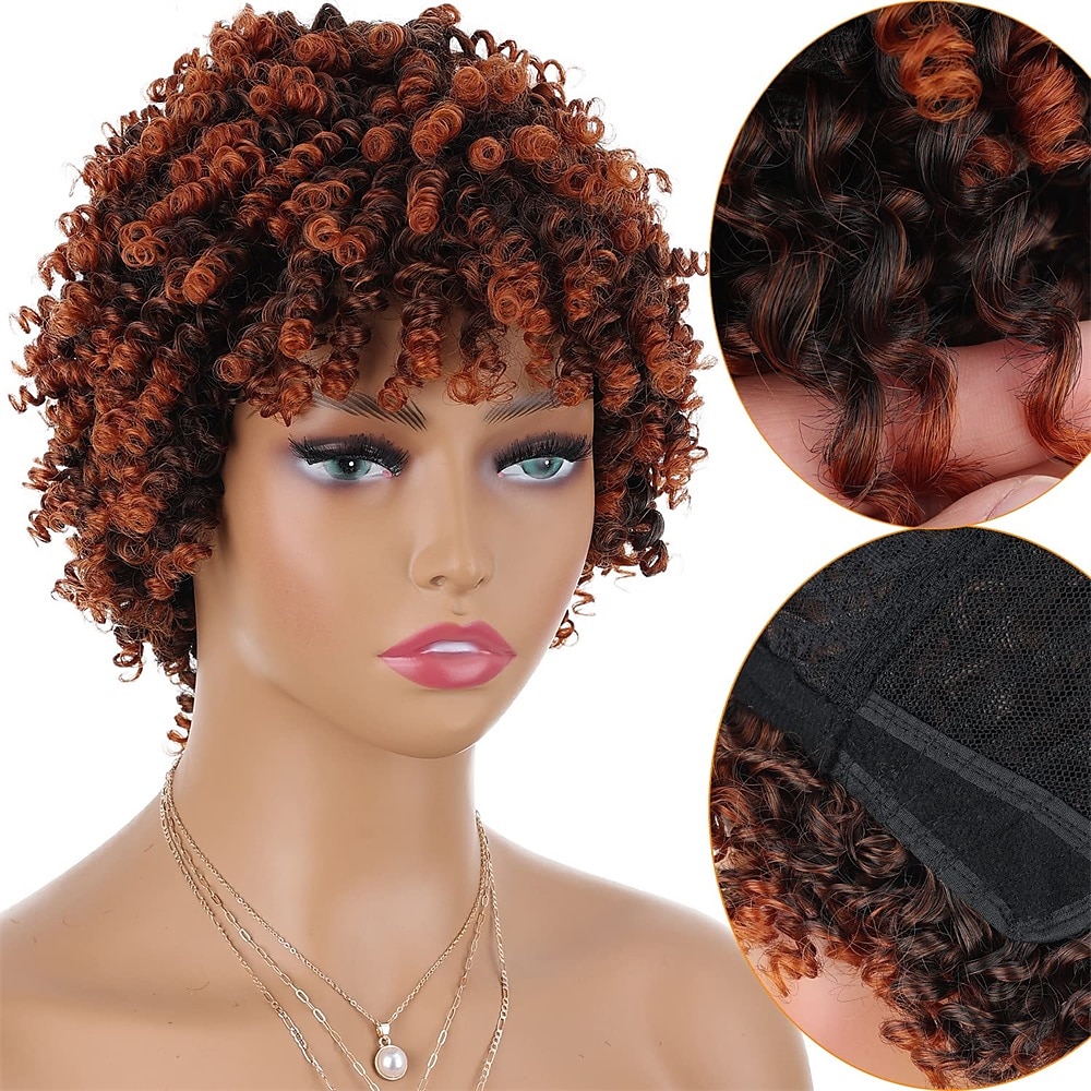 parrucche grigie per donne nere parrucche afro parrucche ricci corti parrucca riccia crespa con frangetta parrucche di capelli naturali del 2025 a $36.99 –P11