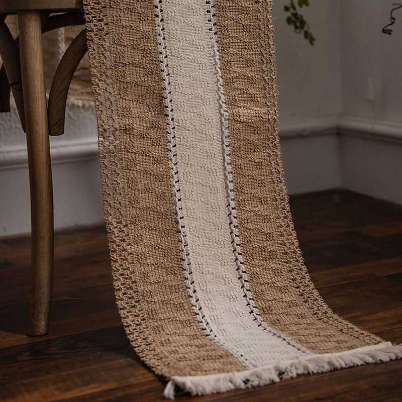 Farmhouse Table Runner Vintage Table Runner Cotton Linen Table Decorations for Dining Party Holiday 2025 - $13.99 –P12