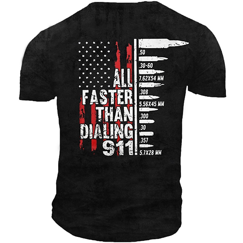 T-shirt à manches courtes Unisexe Drapeau national pour le jour des anciens combattants T-shirt à lettre graphique usé imprimé 3D col rond mode sportive décontractée extérieure style de rue de 2025 ? $17.99 –P3