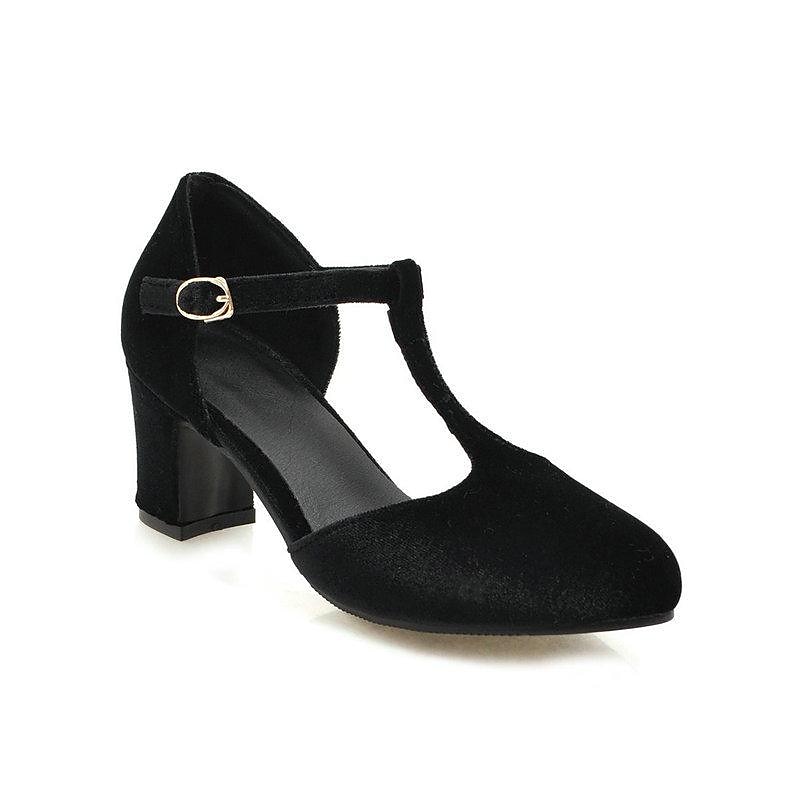női vintage zöld bársony t-pántos sarok - elegáns blokk sarkú mary jane cipő esti bulikra és hivatalos alkalmakra 2025 - $59.99 –P7