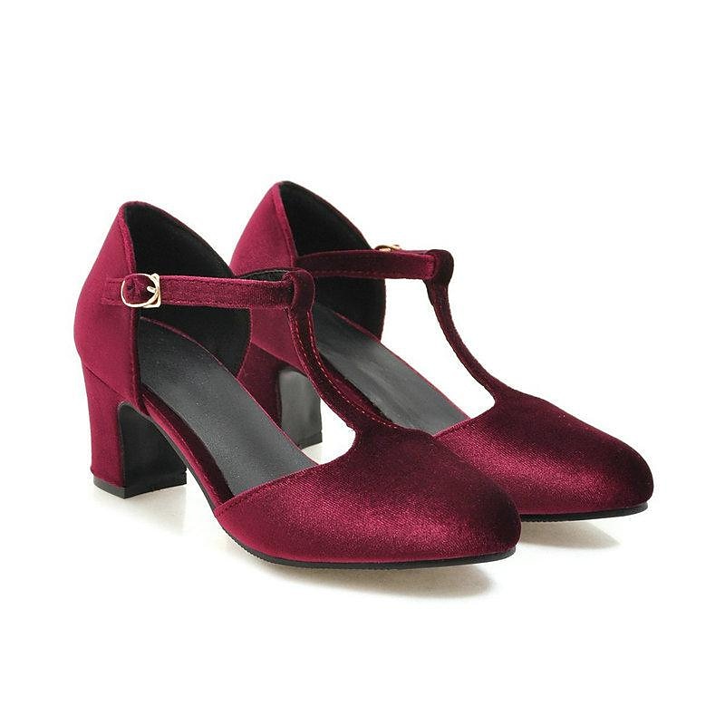 női vintage zöld bársony t-pántos sarok - elegáns blokk sarkú mary jane cipő esti bulikra és hivatalos alkalmakra 2025 - $59.99 –P1