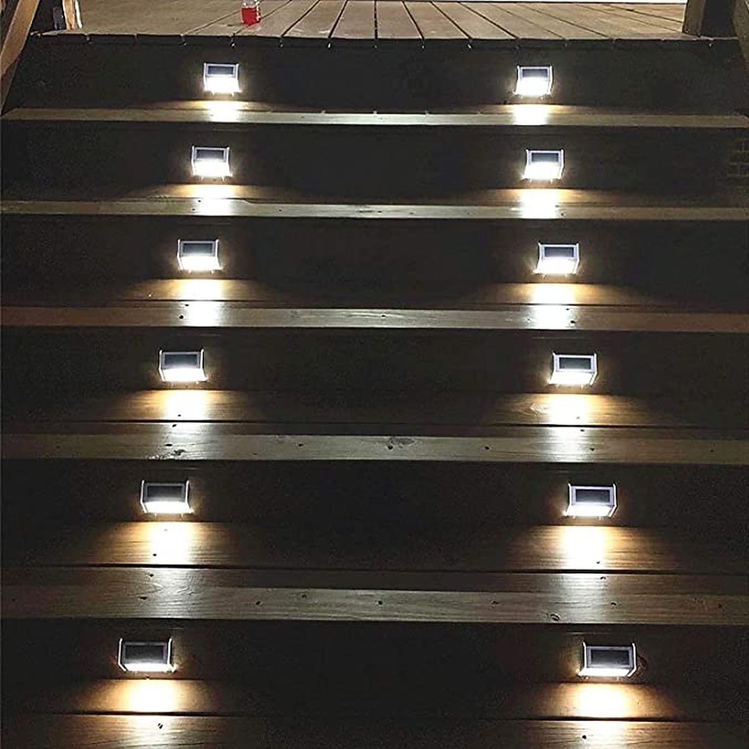 2 шт., открытый солнечный свет для ступеней, ночник для лестницы, садовый двор, водонепроницаемый солнечный забор, угловое освещение, украшение, водонепроницаемый светильник для лестницы 2026 - $25.99 –P6