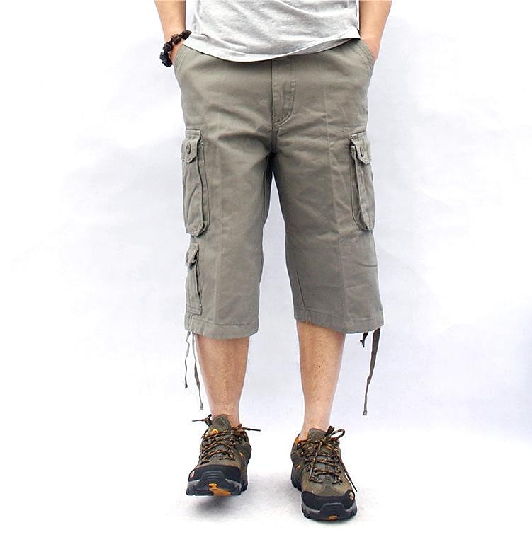 Herr Cargo-shorts Vandringsshorts Militär Sommar Utomhus Ripstop Andningsfunktion Snabb tork Multi Pocket Capribyxor Underdelar Under knäet Amy Green Svart Bomull Klättring Camping / vandring 2025 - $25.99 –P4