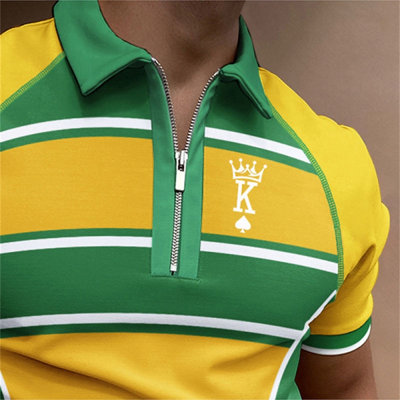Per uomo Blocco di colori Polo Maglia da golf Camicia Collo ripiegato Casuale Quotidiano Giallo Cerniera 3D Abbigliamento Moda Casual Traspirante Confortevole del 2026 a $23.99 –P3