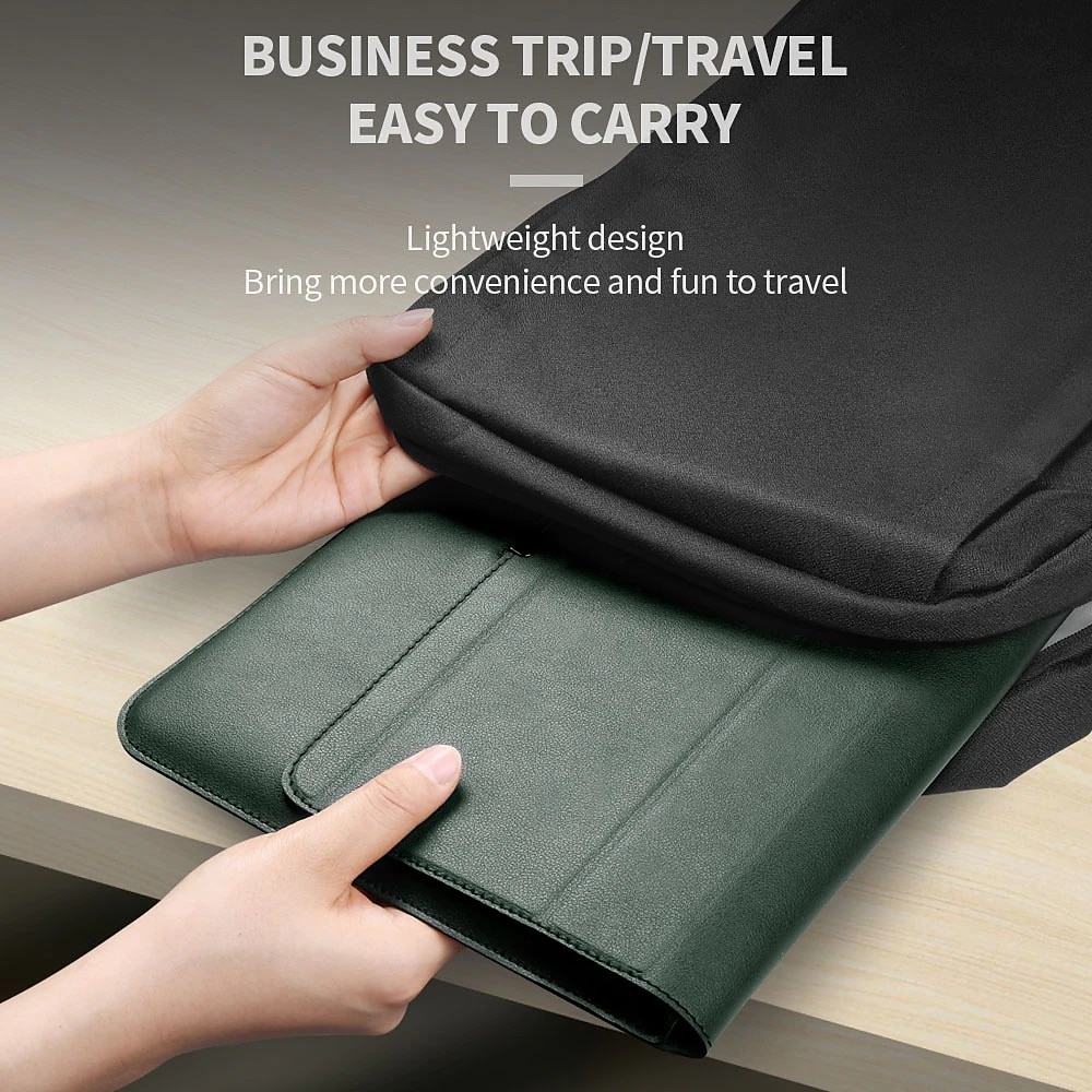 Laptop Sleeves 12" 14" 15.6" inch Compatible with Macbook Air Pro, HP, Dell, Lenovo, Asus, Acer, Chromebook Notebook Waterpoof PU Leather Solid Color for Business Office 2025 - $36.99 –P6