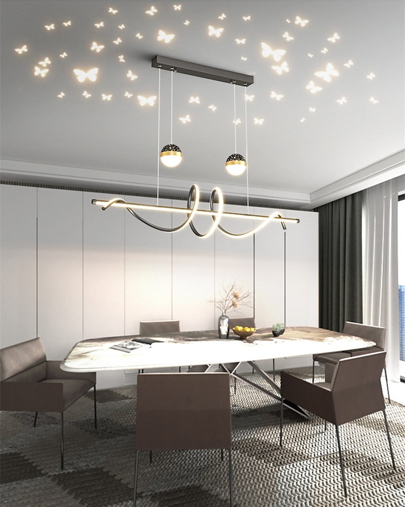 100 cm Pendant Light LED Butterfly Projector Light Restaurant Lamp Modern Nordic Style Warm Creative Design Spiral Chandelier 2025 - $449.99 –P2