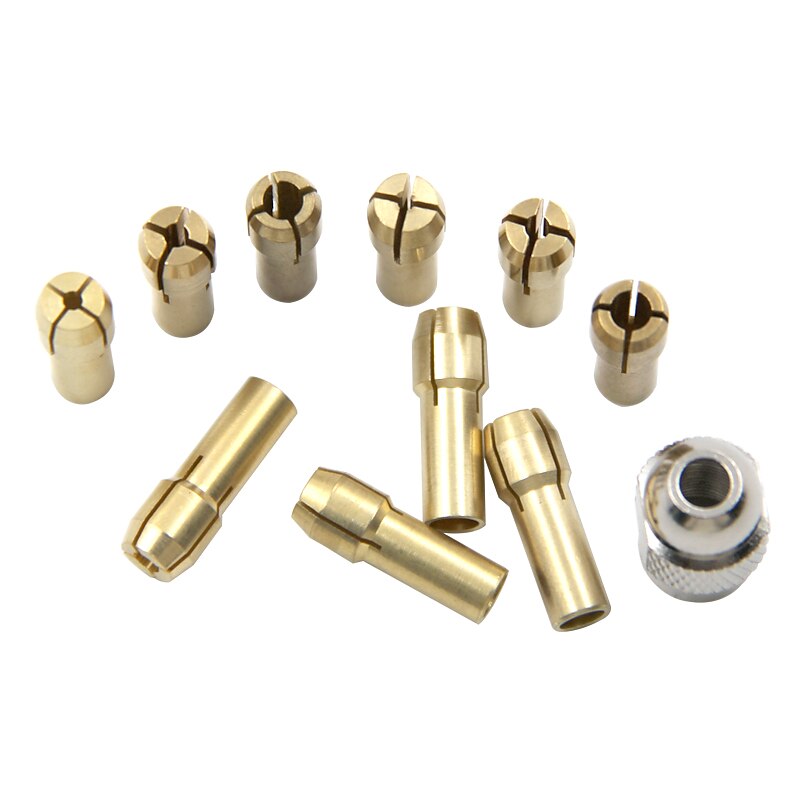 11 pièces/ensemble pince en laiton mini mandrins de perceuse 0.5-3.2mm 4.3mm tige vis écrou remplacement pour outil rotatif dremel de 2025 ? $7.99 –P2