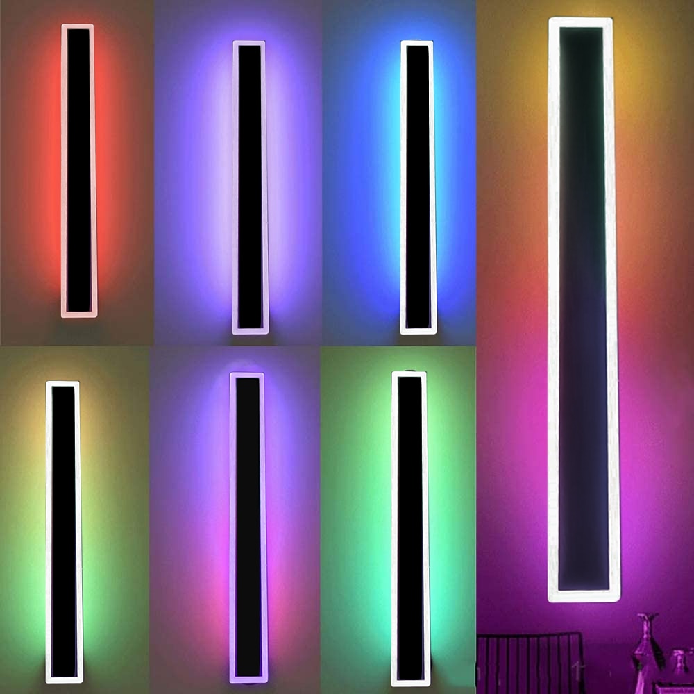 rgb luz de parede escurecimento colorida led ws2811 ic lâmpada de parede com controle remoto rf 15 w arandela de alumínio acrílico para sala de estar quarto corredor fundo decoração de 2025 por $134.99 –P2