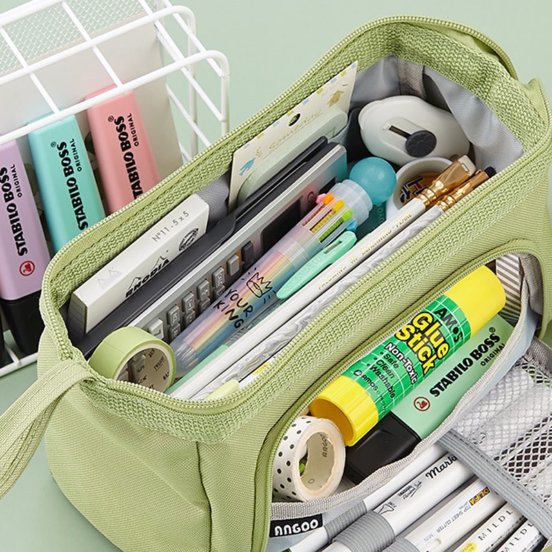 astuccio per matite astuccio per penne borsa per pennarelli multifunzione resistente all'usura con tela con cerniera per i bambini degli studenti delle scuole, regalo di ritorno a scuola del 2025 a $20.99 –P9