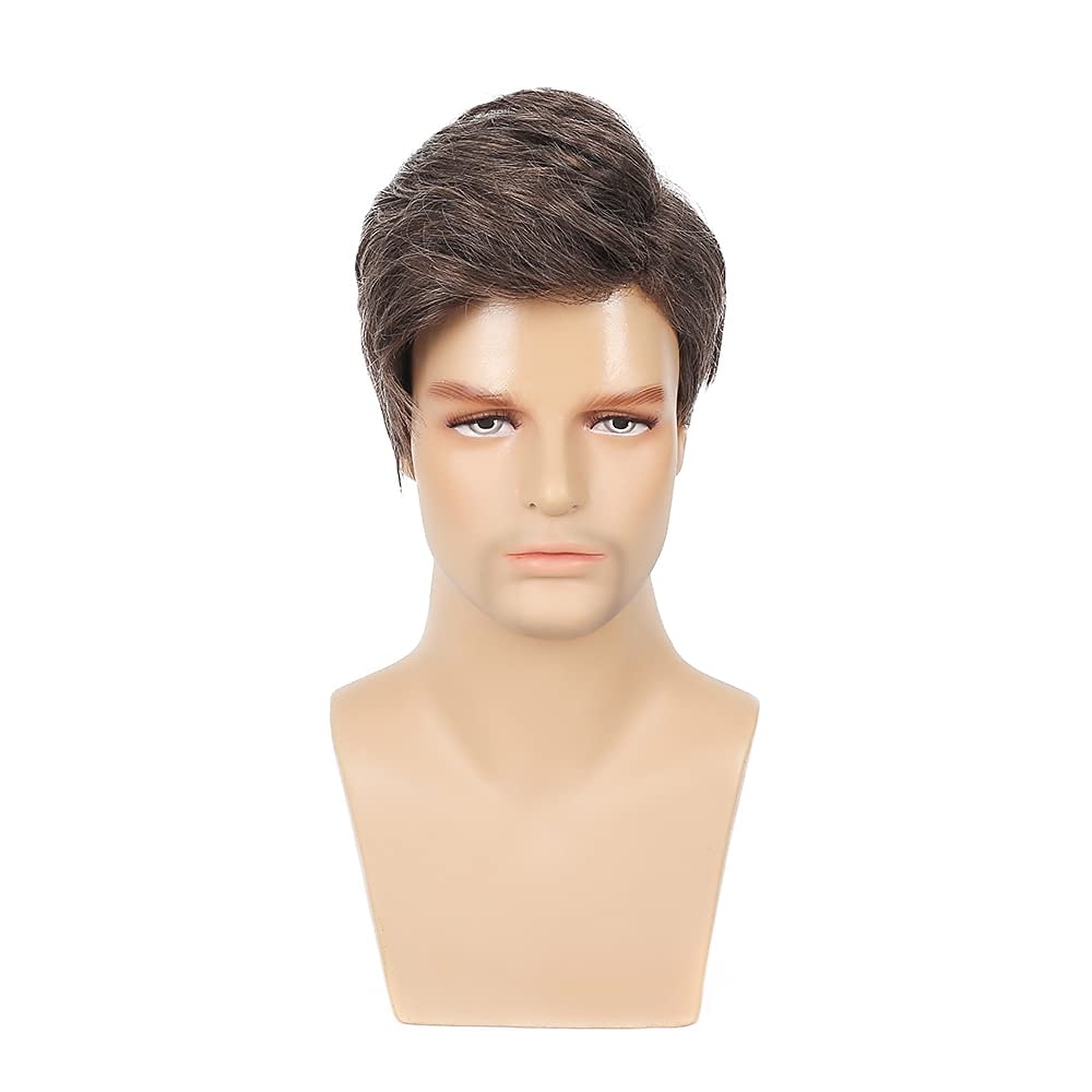 férfi parókák szürke rövid réteges paróka szintetikus helyettesítő cosplay jelmez buli napi viselet haj paróka 2026 - $24.99 –P14