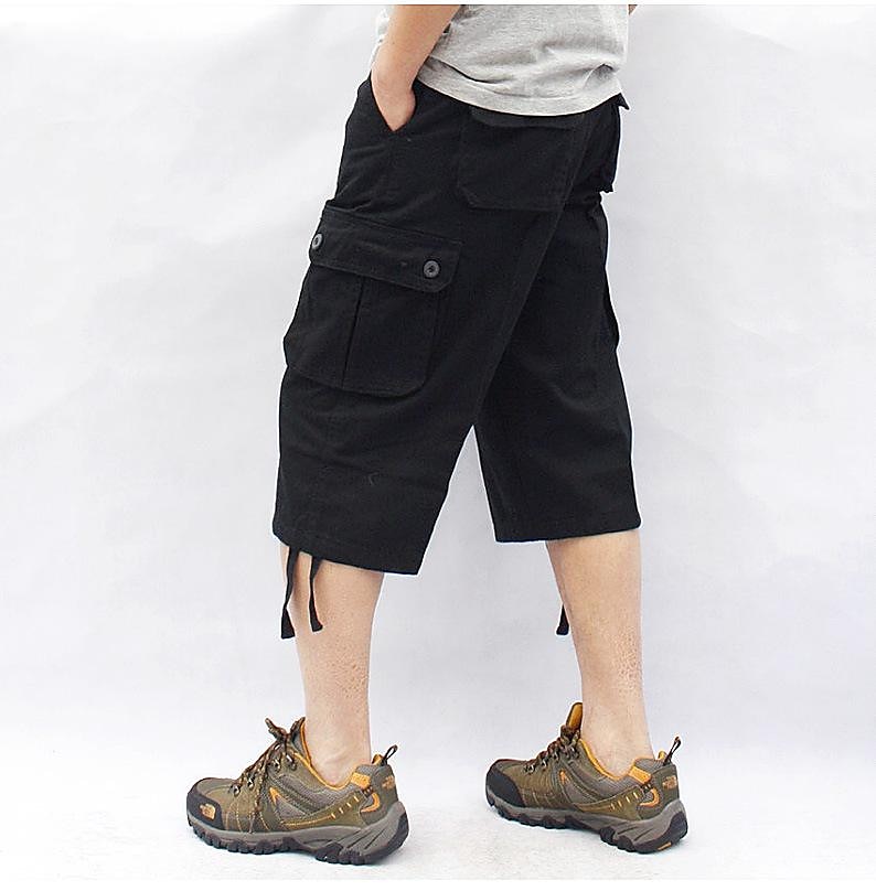 Herr Cargo-shorts Vandringsshorts Militär Sommar Utomhus Ripstop Andningsfunktion Snabb tork Multi Pocket Capribyxor Underdelar Under knäet Amy Green Svart Bomull Klättring Camping / vandring 2025 - $25.99 –P10