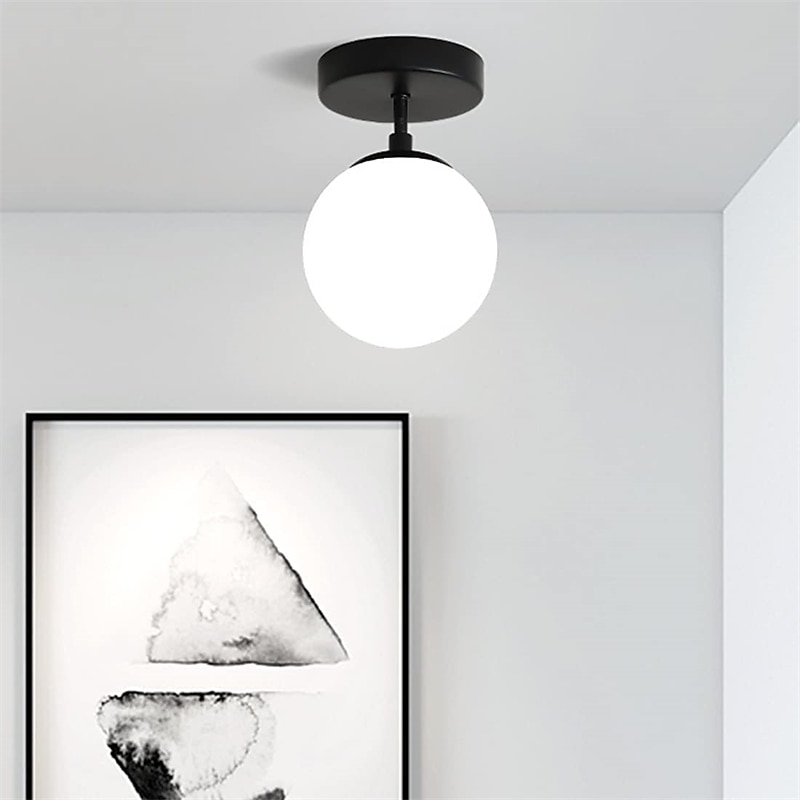 led innfelt taklampe glass globe 1-lys svart gang taklampe minimalistisk design vintage taklamper for soverom stue foaje kjøkken (1 pakke) 2025 - $37.99 –P5