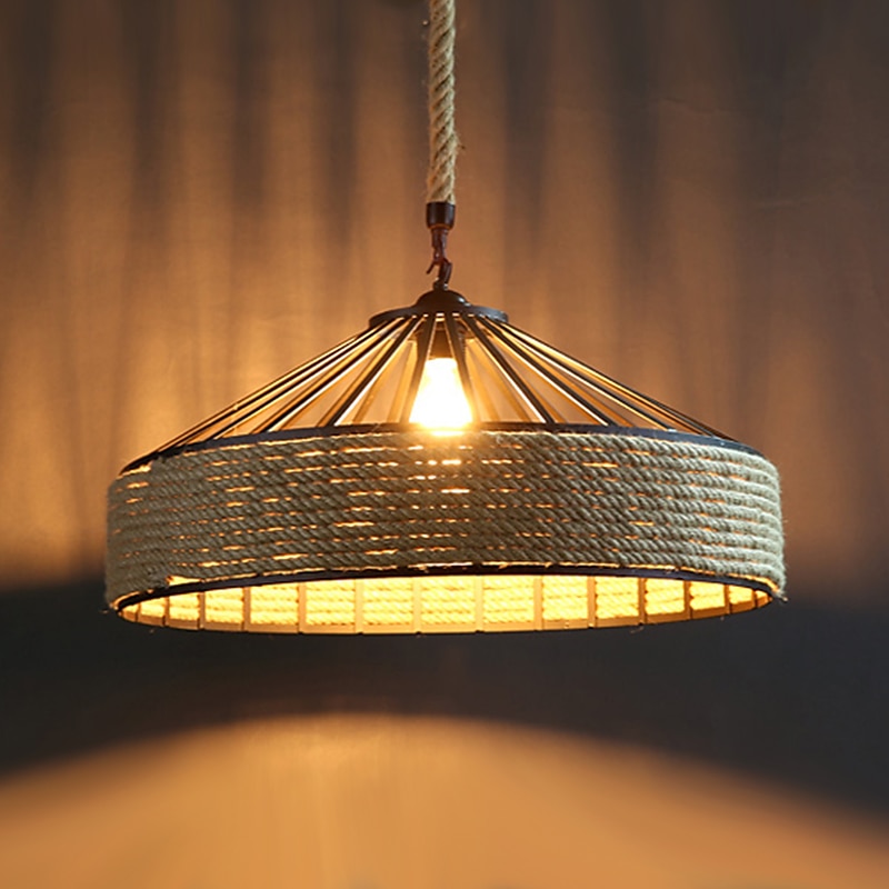 30/40 cm Island Design Pendant Light LED Hemp Rope Metal Country Vintage Farmhouse Nordic Style 220-240V 2025 - $120.99 –P6