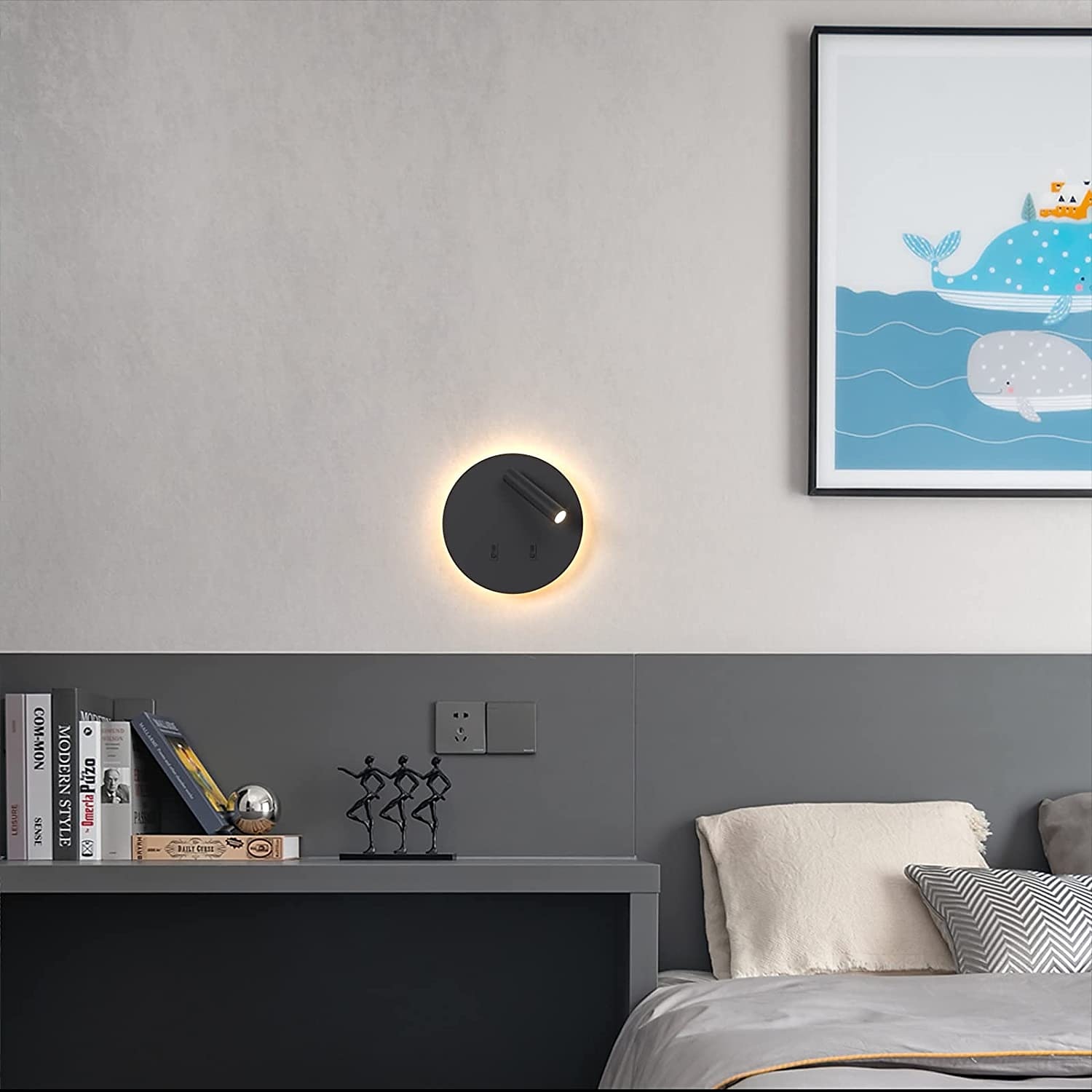 8w moderne intérieur applique murale led applique murale lecture projecteur avec interrupteur 350 pivotant 2 en 1 5w mur projecteur led applique murale pour chambre de chevet salon salle d'étude de 2025 ? $42.99 –P2