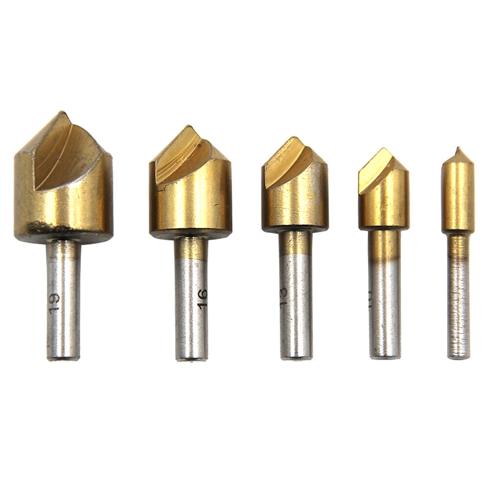 5 pz 6mm 10mm 12mm 16mm 19mm smussatura svasatore punta da trapano 1 flauto 90 gradi set per legno cambio rapido del 2025 a $9.99 –P3