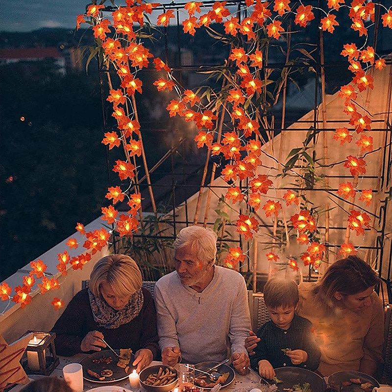 luci a stringa solari a led impermeabili ip65, decorazione esterna a forma di foglia di edera per il giardino di Natale&amp;feste in terrazza del 2025 a $11.99 –P14