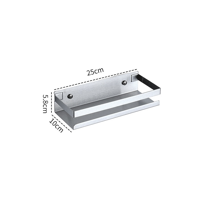 Caddie de douche salle de bains cuisine support de rangement tenture murale 304 support de rangement en acier inoxydable salle de bains cuisine fournitures support de rangement multifonctionnel de 2025 ? $31.99 –P11