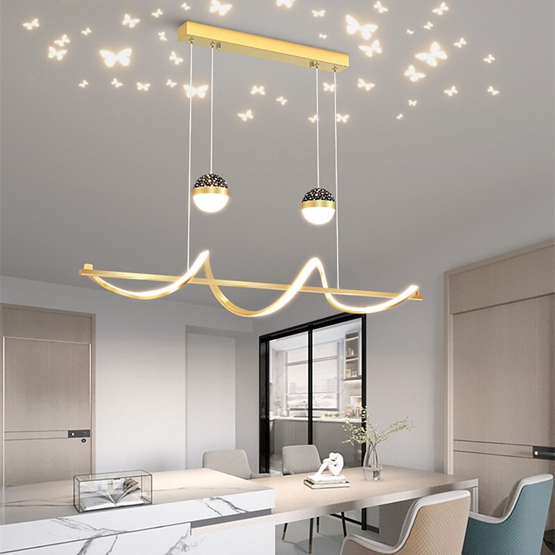 100 cm Pendant Light LED Butterfly Projector Light Restaurant Lamp Modern Nordic Style Warm Creative Design Spiral Chandelier 2025 - $449.99 –P6