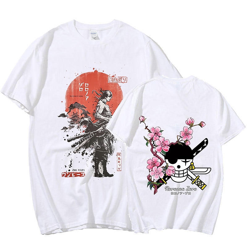 One Piece Roronoa Zoro T-shirt Anime Cartoon Anime Harajuku Graphic Kawaii For Couple's Men's Women's Adults' Back To School Hot Stamping 2025 - $17.99 –P2