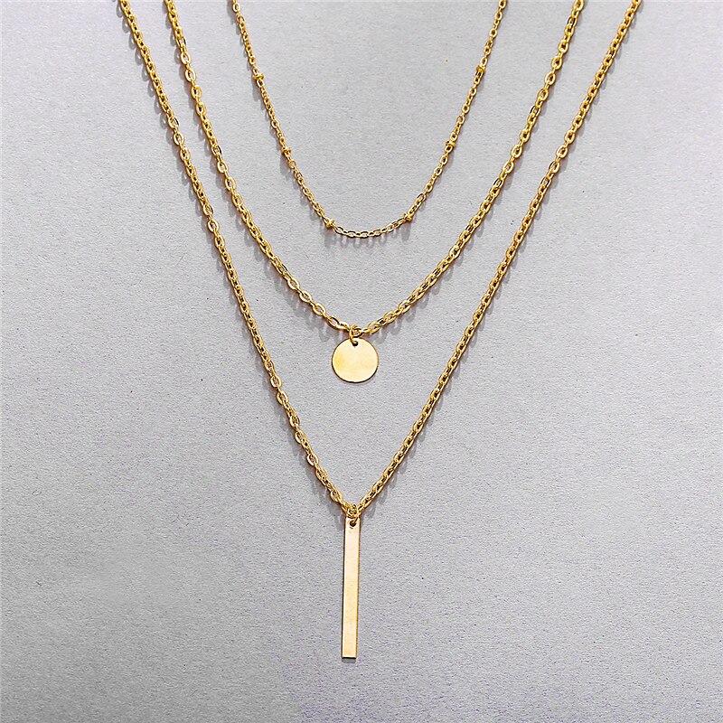 colier de damă coliere chic și moderne cu geometrie stradală / colier cu 3 straturi / îmbrăcăminte zilnică / primăvară / vară / toamnă / iarnă 2025 - $4.49 –P4