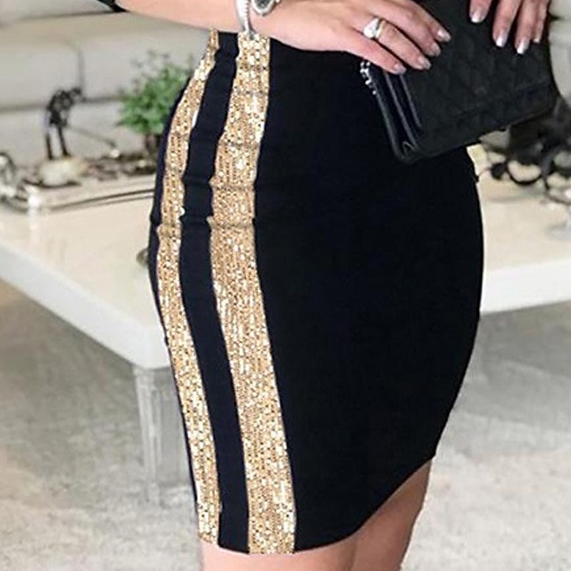 Women‘s Sequin Dress Party Dress Sparkly Dress Black Dress Cocktail Dress Black Bodycon Sheath Dress Midi Dress 3/4 Length Sleeve Color Block Fall Winter Autumn V Neck Stylish Party 2023 - US $35.99 –P1