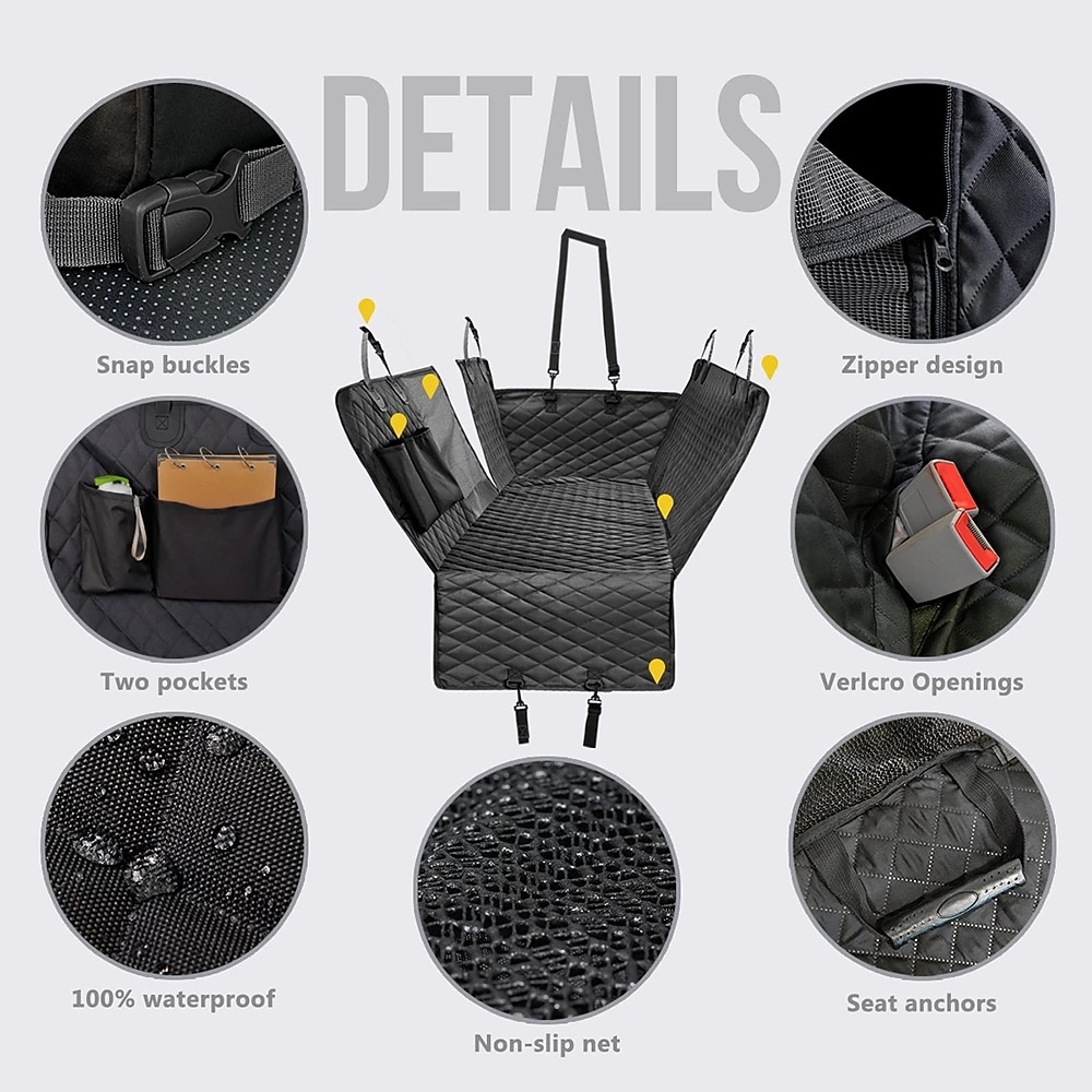 hond auto bekleding waterdicht huisdier reizen hond carrier hangmat auto achter achterbank beschermer mat veiligheid carrier voor honden 2026 - $80.99 –P2