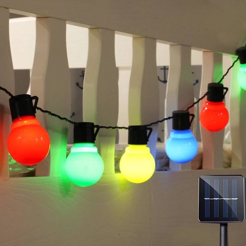 elegante Hochzeitsempfangsparty Solar-LED-Lichterkette mit Retro-Glühbirne für den Außenbereich, G50, wasserdicht, 5 m 3 m LED-Lichterkette, Weihnachten, Hochzeit, Blumen, Straßengarten, dekorative 2025 - $28.99 –P1