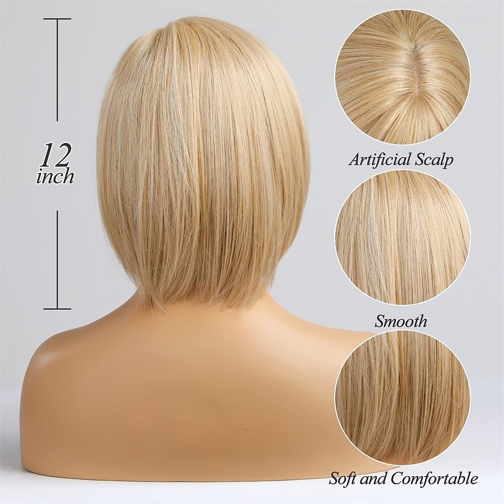 bob gemengde bruine pruiken voor vrouwen met pony 2025 - $28.99 –P11