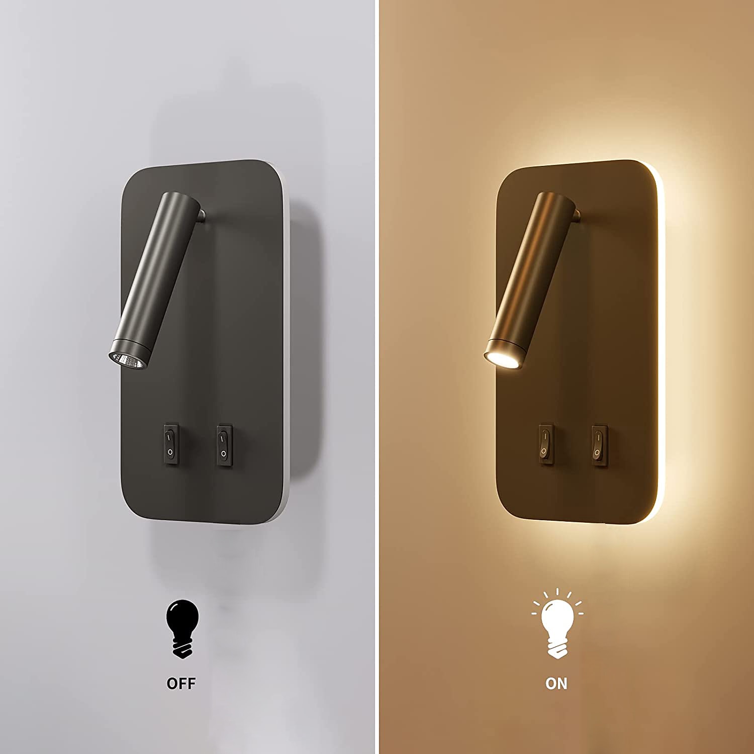 9 Вт современный светодиодный настенный светильник для внутреннего освещения светодиодный прожектор для чтения с переключателем 350 поворотный 2 в 1 5 Вт настенный прожектор светодиодный настенный 2026 - $82.99 –P5