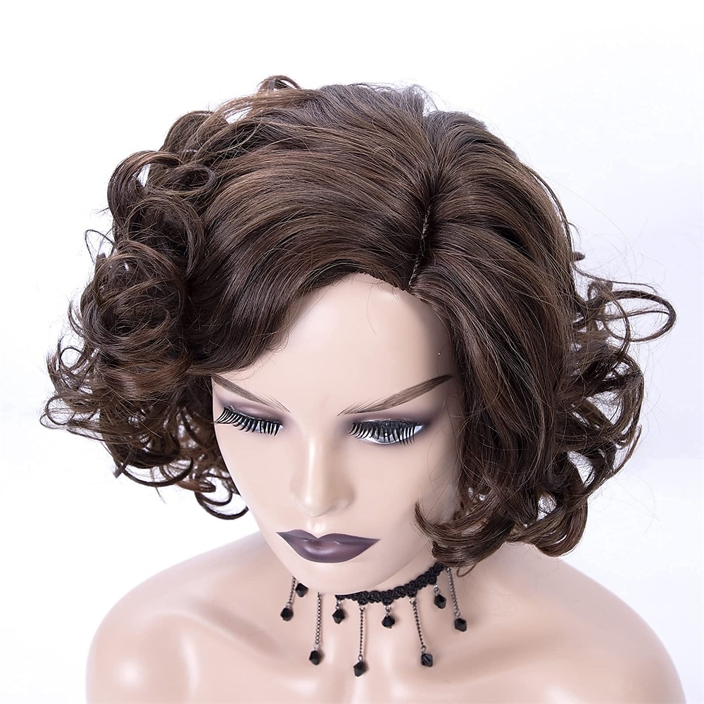 parrucche corte ricci bordeaux per le donne nere ombre vino rosso parrucche piene ricci parrucche sintetiche di capelli corti bordeaux dall'aspetto naturale del 2025 a $29.99 –P7