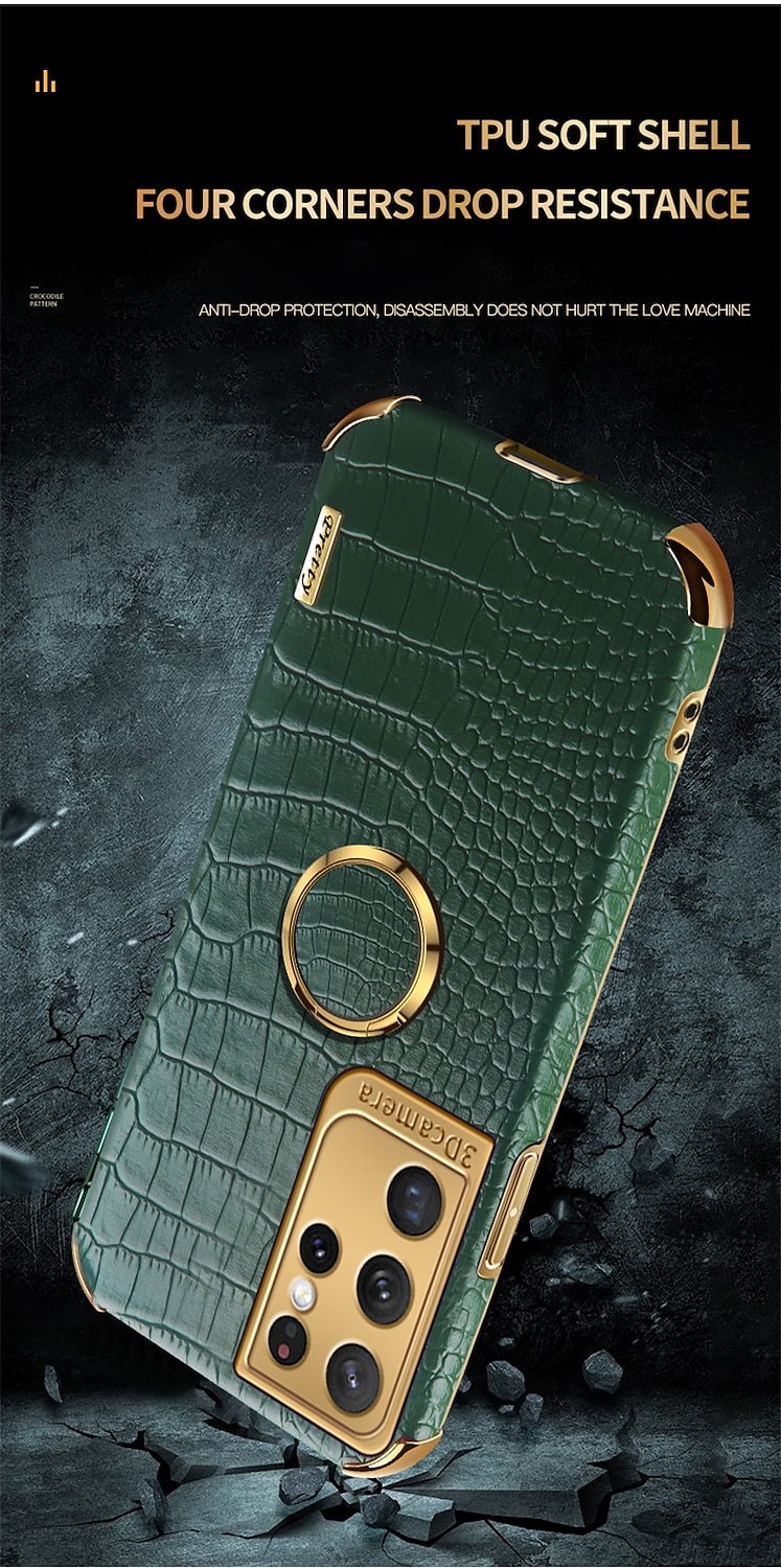 Phone Case For Samsung Galaxy S24 S23 S21 S20 Ultra Plus FE A54 A34 A14 A71 A51 A31 Note 20 Ultra 10 Plus A12 A32 S25 Ultra Back Cover Portable Ring Holder Magnetic Solid Colored PU Leather 2025 - $13.99 –P11