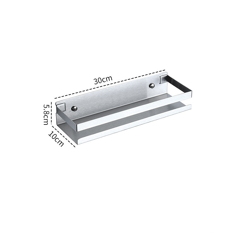 Caddie de douche salle de bains cuisine support de rangement tenture murale 304 support de rangement en acier inoxydable salle de bains cuisine fournitures support de rangement multifonctionnel de 2025 ? $31.99 –P12