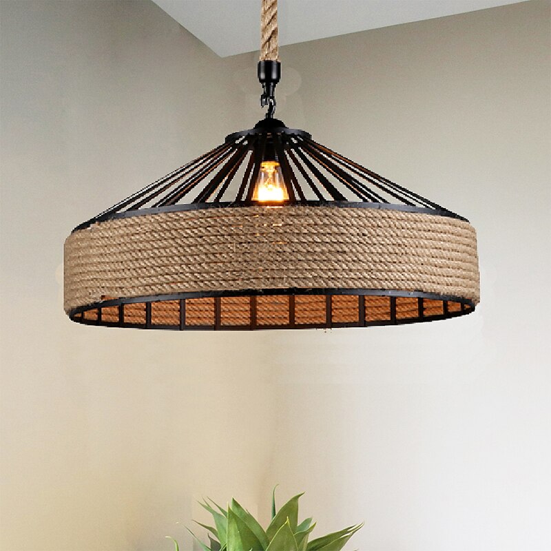30/40 cm Island Design Pendant Light LED Hemp Rope Metal Country Vintage Farmhouse Nordic Style 220-240V 2025 - $120.99 –P2