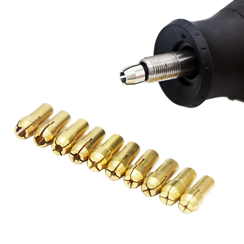 10 יחידות מתאם צ'אק מיני מקדחה 0.5 מ"מ-3.2 מ"מ dremel מיני צ'אק צ'אק מקדחה מתאם מיקרו קולט פליז לכלי סיבובי חשמלי 2025 - $6.99 –P6