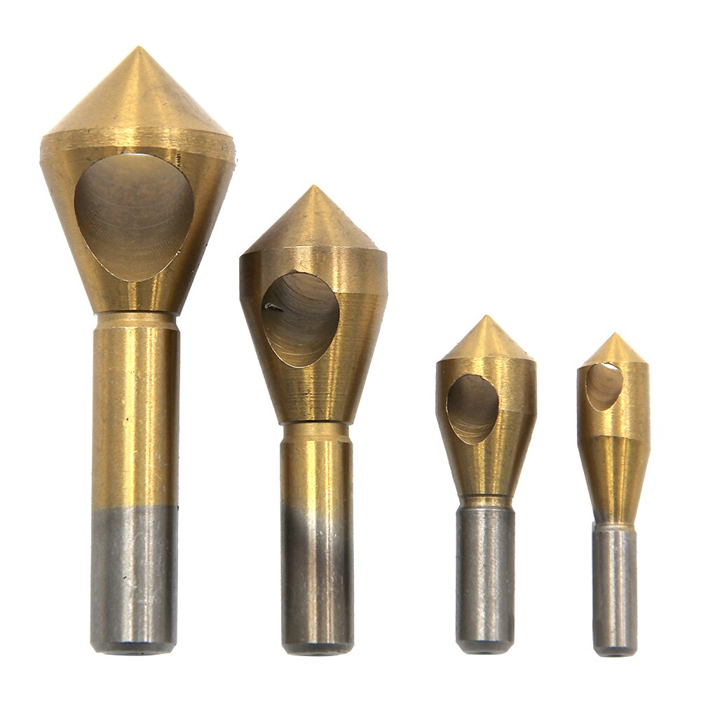 Set 4 bucăți 2-5-10 -15 -20 burghiu conic gaură conic tăietor din oțel cu cap înfundat burghiu de debavurat 2025 - $23.99 –P6