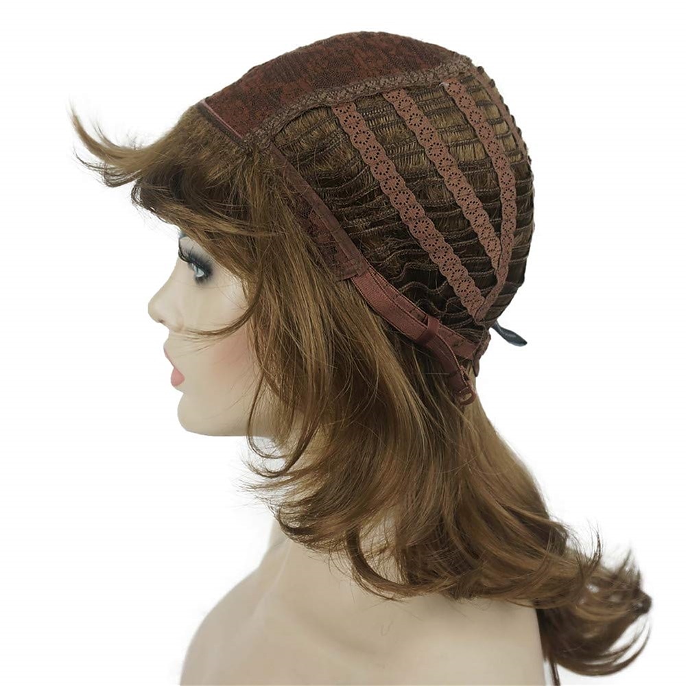 shaggy couches perruque longueur d'épaule femmes perruque avec une frange de cheveux perruque de cheveux synthétiques de qualité supérieure pour les femmes de 2025 ? $28.99 –P20