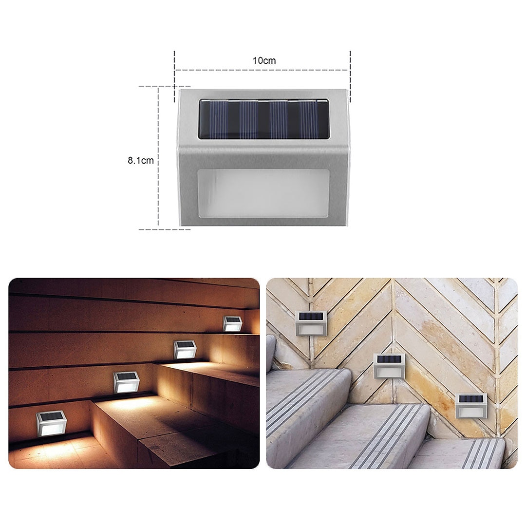 2 шт., открытый солнечный свет для ступеней, ночник для лестницы, садовый двор, водонепроницаемый солнечный забор, угловое освещение, украшение, водонепроницаемый светильник для лестницы 2026 - $25.99 –P14