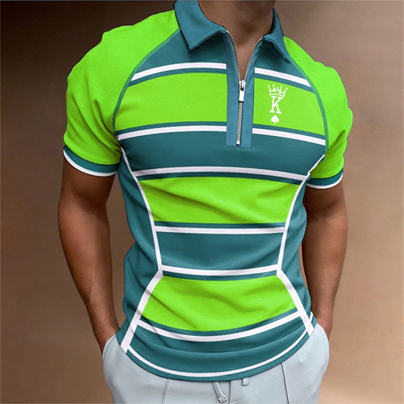 Per uomo Blocco di colori Polo Maglia da golf Camicia Collo ripiegato Casuale Quotidiano Giallo Cerniera 3D Abbigliamento Moda Casual Traspirante Confortevole del 2026 a $23.99 –P6