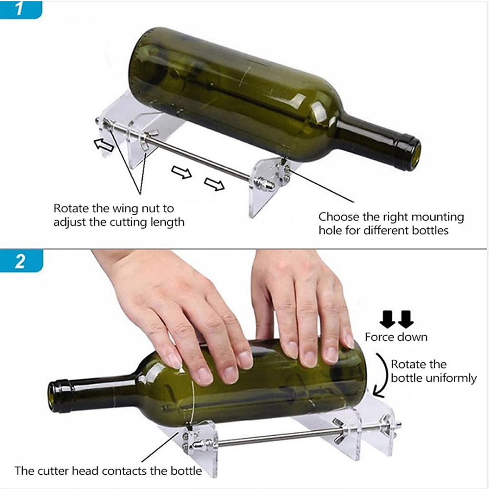 DIY Glass Bottle Cutter Adjustable Sizes Metal Glassbottle Cut Machine for Crafting Wine Bottles House Decorations Cutting Tool 2025 - $10.99 –P1