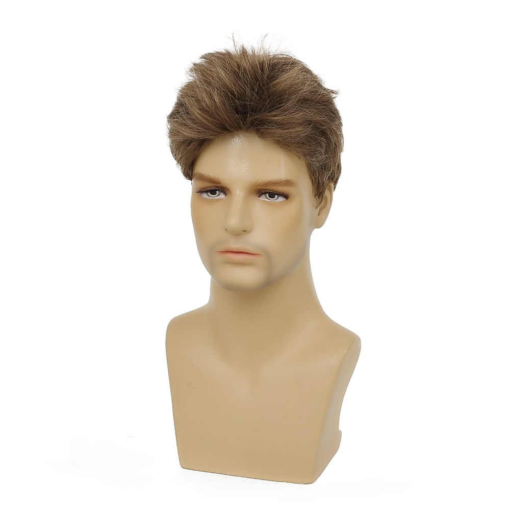 beskårne parykker for menn kortlagede naturlig syntetisk halloween cosplay-kostyme herreparykker 2026 - $21.99 –P9