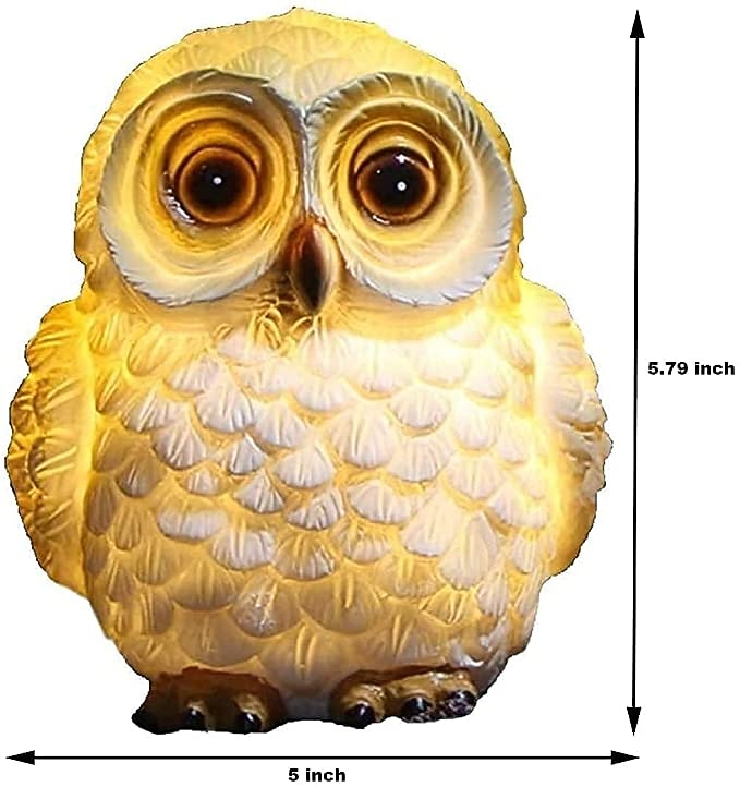 Statuie de bufniță cu animale solare, în aer liber, rezistentă la apă, rășină solară, bufniță, sculpturi de grădină, lumini pentru interior, decor de artă în aer liber, curte, peisaj, lumina de 2026 - $51.99 –P4