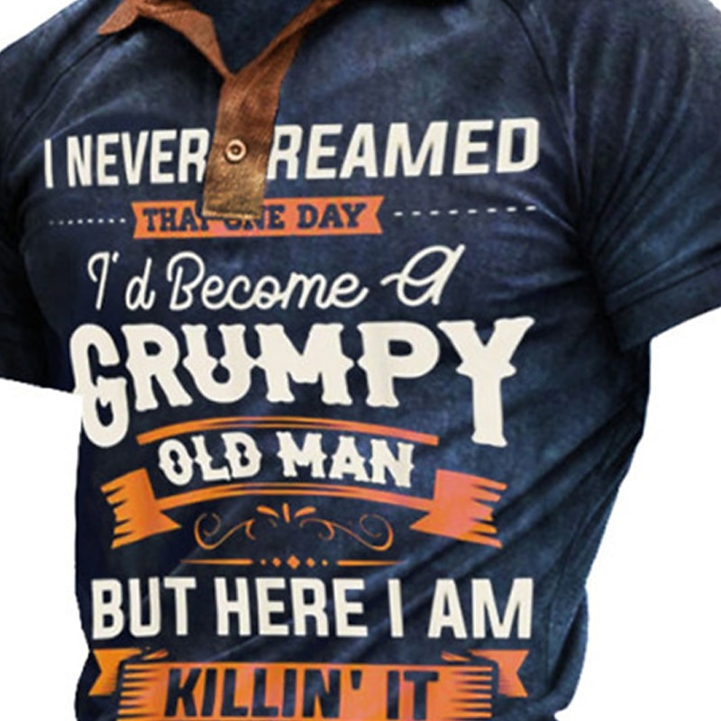 Men's Funny Polo Shirts Golf Shirt Short Sleeve Polo Shirts Collared Shirts Vintage Casual Streetwear Festival Wear Party Outfits Buttons 3D Print Navy Blue Purple Brown 2025 - $22.99 –P2
