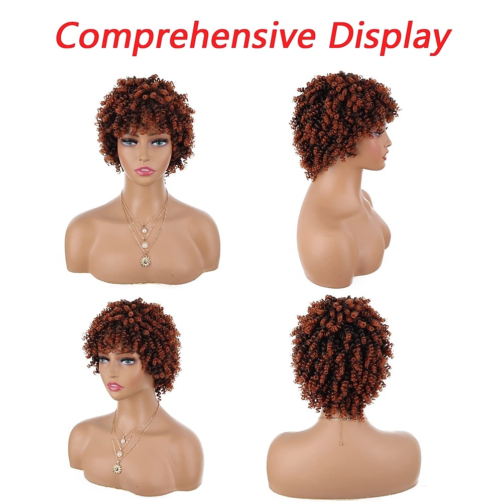 Gray Wigs for Black Women Afro Wigs Short Curly Wigs Kinky Curly Wig with Bangs Natural Hair Wigs 2026 - $36.99 –P17