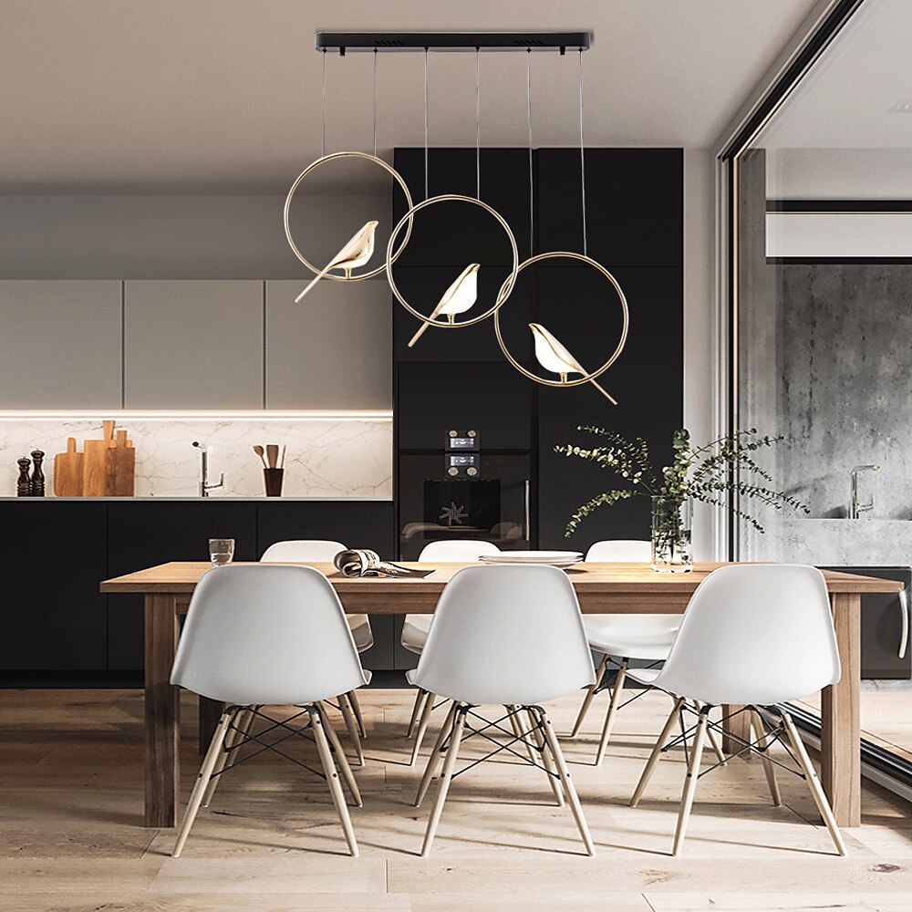 91 cm pandantiv reglabil candelabru cu led design pasăre metal contemporan stil nordic sufragerie 110-120v 220-240v 2025 - $599.99 –P7